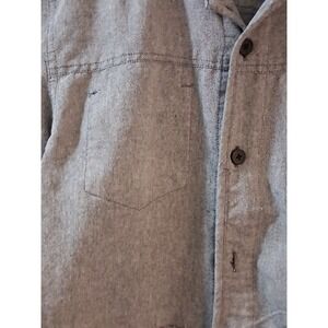 Comune Mens Gray Heather Long Sleeve Button Down Shirt Single Pocket Size M